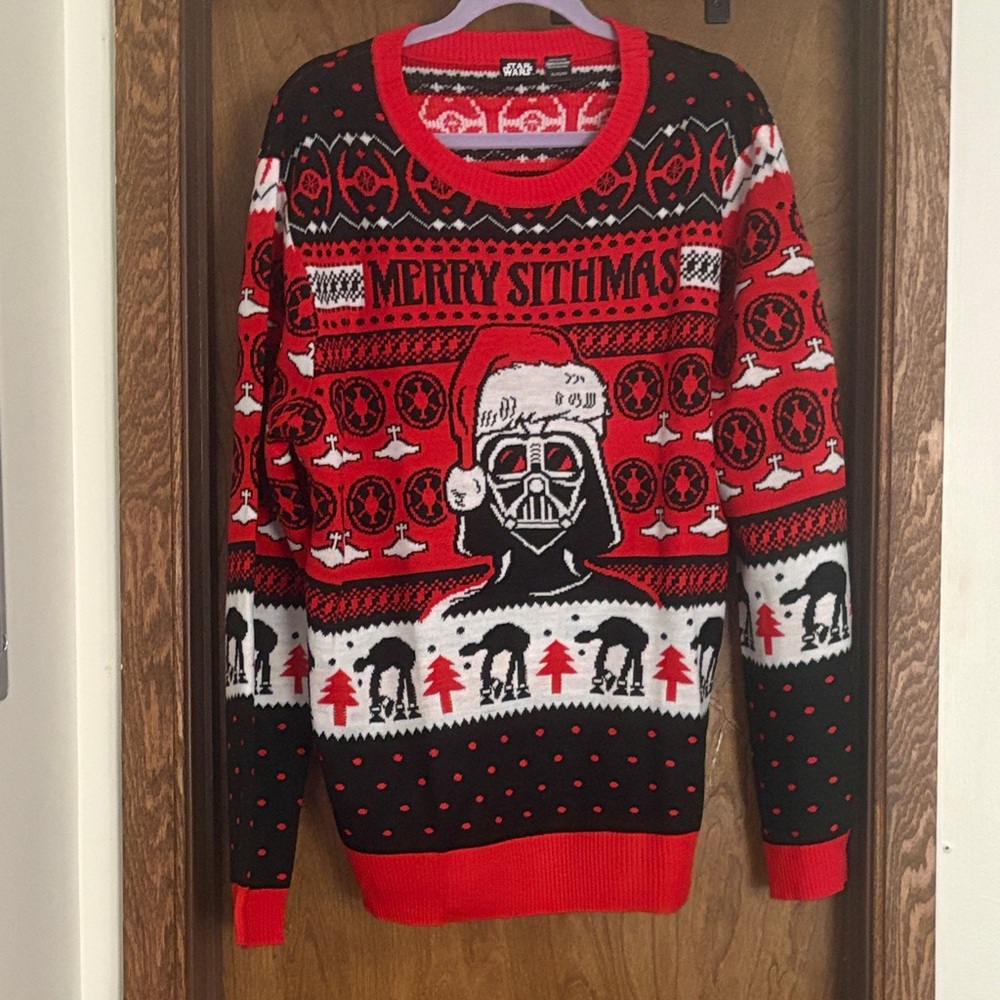 Star Wars Darth Vader Merry Sithmas Sweater - Red, ba